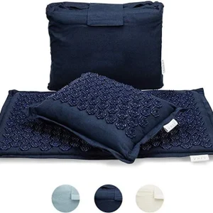tapis de yoga de massage en lin naturel, palmier de coco, oreiller de sport avec sac, tapis d'acupression à pointes de lotus